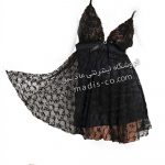 لباس خواب زنانه گیپور دولایه کوتاه