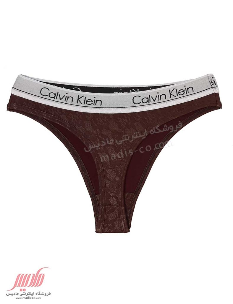شورت زنانه استرینگ کش پهن قهوه ای CalvinKlein
