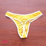 شورت مردانه استرینگ دکمه دار زرد