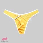 شورت مردانه استرینگ دکمه دار زرد