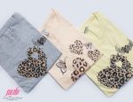 تیشرت زنانه جلو چاپی یقه گرد
