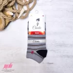 جوراب مردانه مچی نخ پنبه طرح راه راه ریز