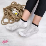 جوراب زنانه مچی نخی طرح برجسته هرمی