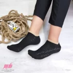 جوراب زنانه مچی نخی طرح برجسته هرمی