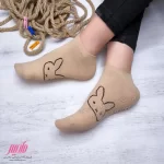 جوراب زنانه مچی نخی طرح عروسکی خرگوشی