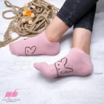 جوراب زنانه مچی نخی طرح عروسکی خرگوشی
