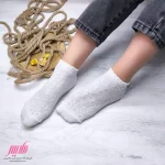 جوراب زنانه مچی نخی طرحدار برجسته