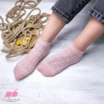 جوراب زنانه مچی نخی طرحدار برجسته