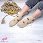 جوراب زنانه مچی نخی طرح گل بابونه