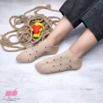 جوراب زنانه مچی نخی طرح عروسکی خرسی