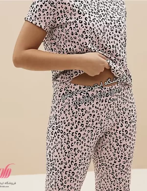 ست تیشرت و شلوار راحتی زنانه طرح پلنگی