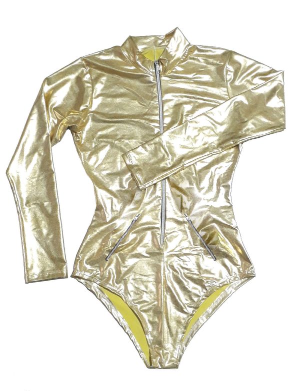 لباس فانتزی زنانه دیسکو زیپ دار دو جیب