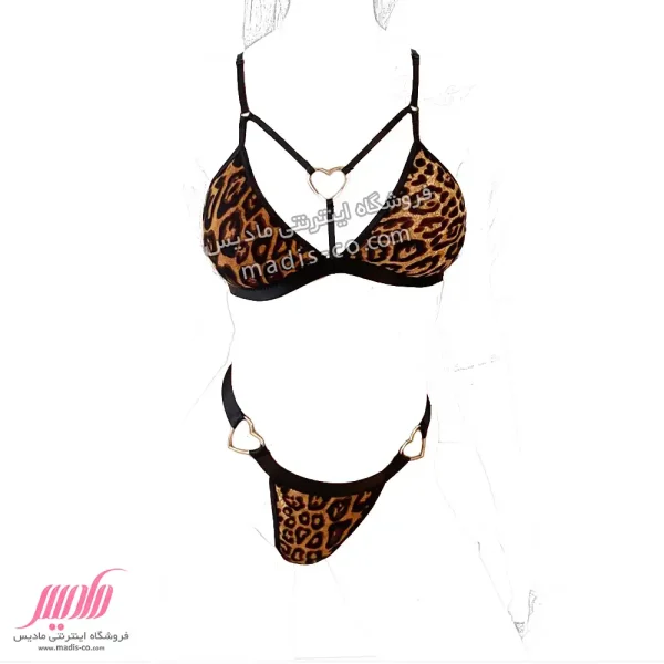 ست زنانه هارنسی قلبی پلنگی