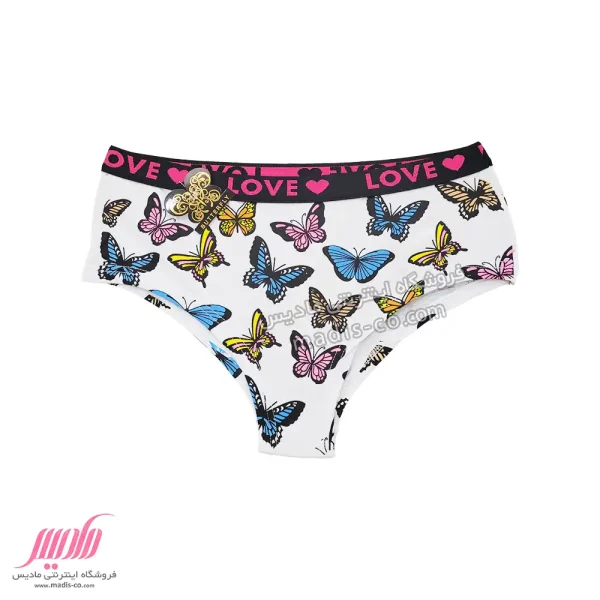 شورت زنانه نخی جنیفری طرح پروانه