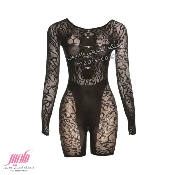 بادی زنانه شلوارکی آستین دار