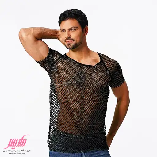 زیرپوش مردانه توری فیشنت آستین دار