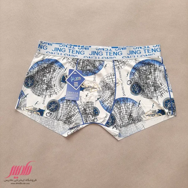 شورت مردانه نیم پا طرح کره زمین