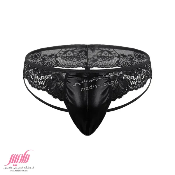 شورت مردانه لامبادا جلو چرمی کمر دانتل