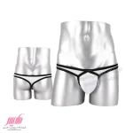 شورت مردانه لامبادا جلو طرحدار سفید