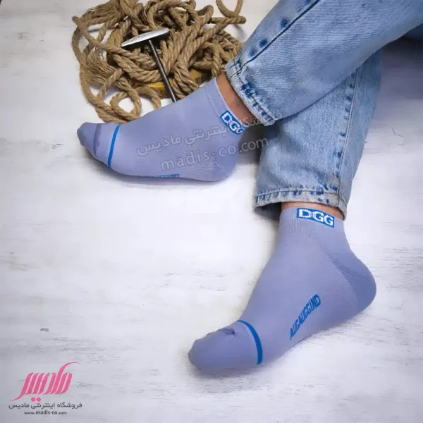 جوراب مردانه مچی نخ پنبه طرح DGG