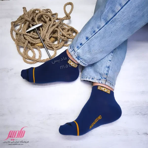 جوراب مردانه مچی نخ پنبه طرح DGG