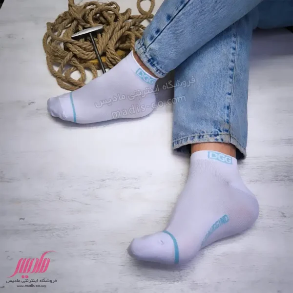جوراب مردانه مچی نخ پنبه طرح DGG