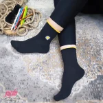 جوراب زنانه نخی ساق کوتاه طرح بابونه