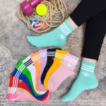 جوراب زنانه ساق کوتاه کش انگلیسی طرح آدیداس