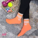 جوراب زنانه ساق کوتاه کش انگلیسی طرح آدیداس