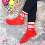 جوراب زنانه ساق کوتاه کش انگلیسی طرح آدیداس
