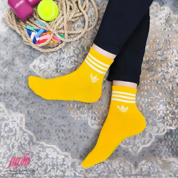 جوراب زنانه ساق کوتاه کش انگلیسی طرح آدیداس