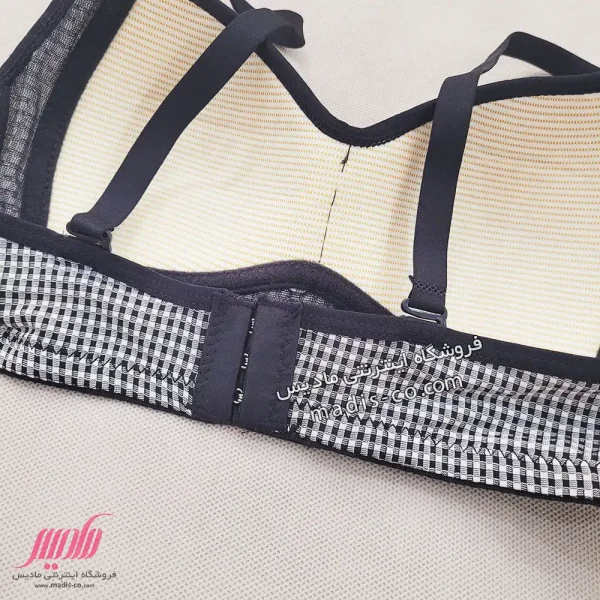 ست دخترانه اسفنجی نخی چهارخونه مشکی