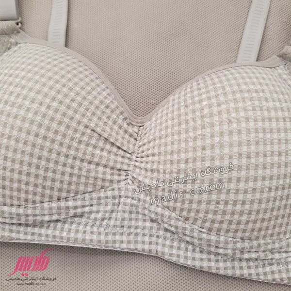 ست دخترانه اسفنجی نخی چهارخونه خاکستری