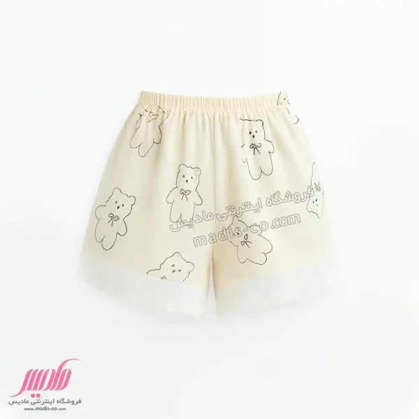 شورتک زنانه نخی عروسکی طرح خرسی