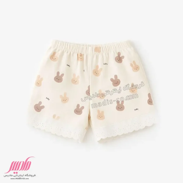 شورتک زنانه نخی عروسکی طرح خرگوشی