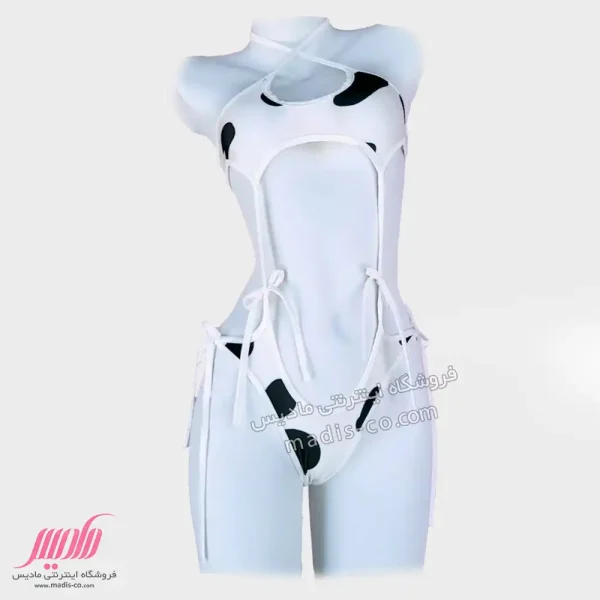 مونوکینی زنانه گره ای طرح پوست گاوی