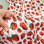 ست تاپ شورتک زنانه ساتن طرح توت فرنگی