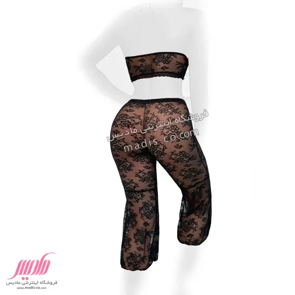 ست نیم تنه و شلوار کوتاه زنانه دانتل