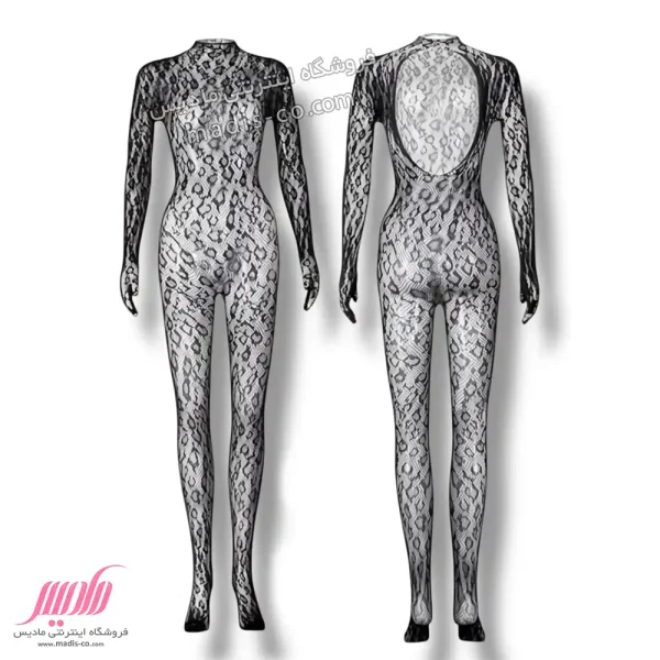 بادی استاکینگ زنانه آستین بلند پلنگی