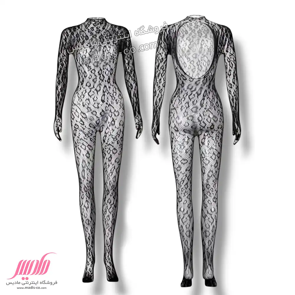 بادی استاکینگ زنانه آستین بلند پلنگی