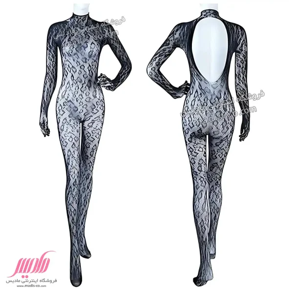 بادی استاکینگ زنانه آستین بلند پلنگی