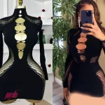 بادی زنانه یقه بلند آستین دار مجلسی اصل