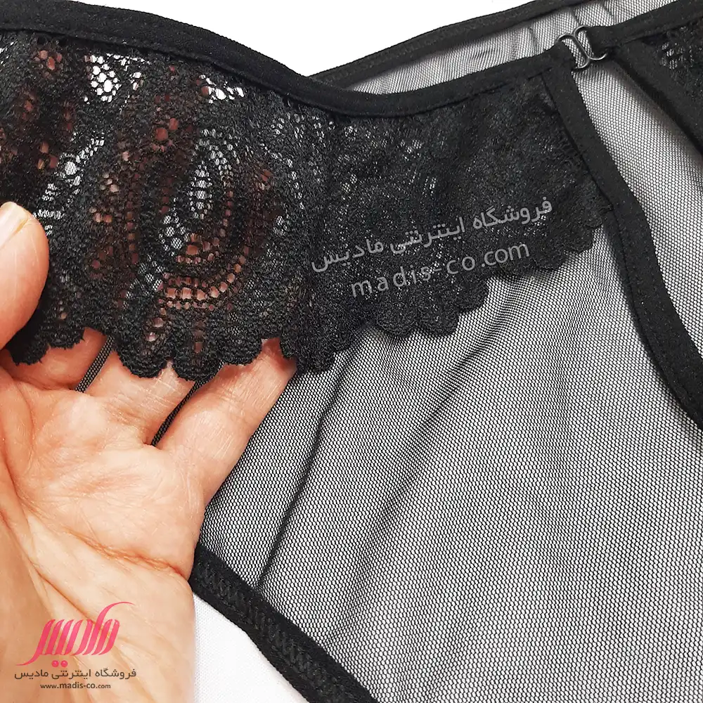 شورت مردانه جلوباز تور و دانتل