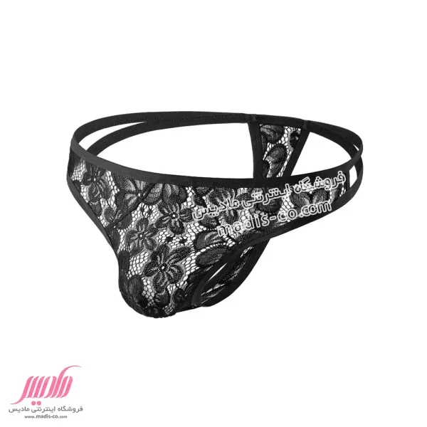 شورت مردانه استرینگ تمام دانتل دوبندی