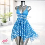 لباس خواب زنانه کوتاه جلوباز گلدار