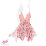 لباس خواب زنانه کوتاه جلوباز گلدار