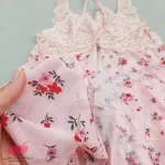 لباس خواب زنانه کوتاه جلوباز گلدار