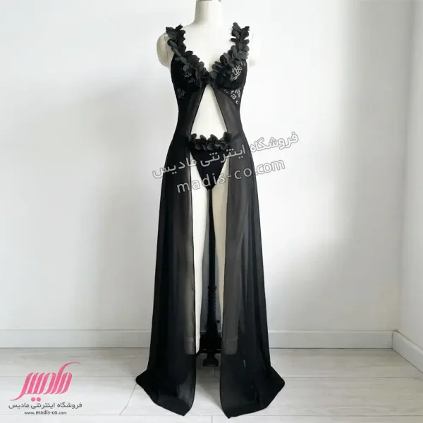 لباس خواب زنانه بلند جلو باز کلرن