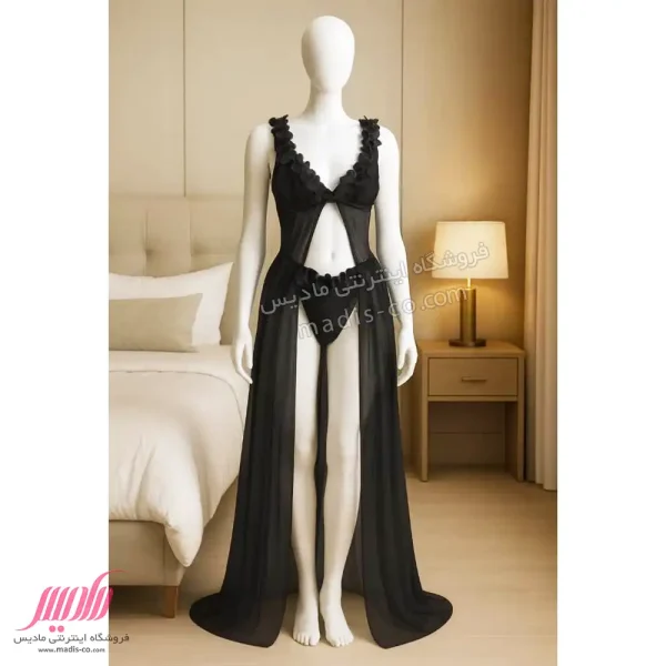 لباس خواب زنانه بلند جلو باز کلرن