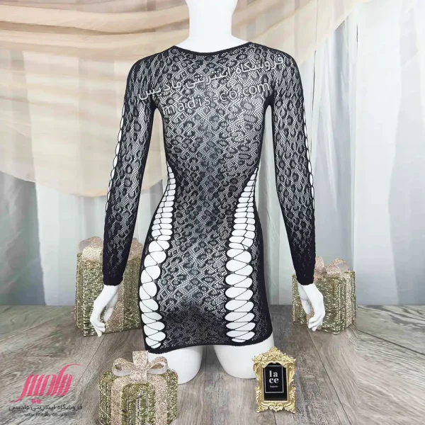 بادی زنانه کوتاه زنبوری طرح پلنگی